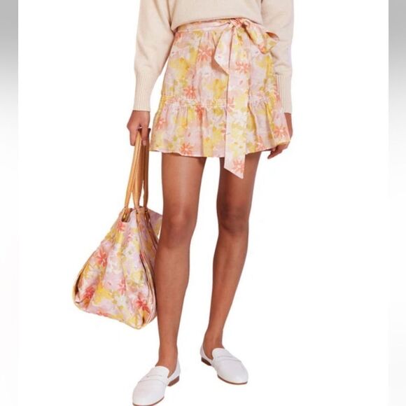 Magali Pascal Maggie Mini Wrap Skirt Women’s Vintage Floral Size Medium - Picture 1 of 10